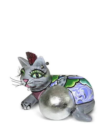 Toms Drag Cat-figure Scultures (31cm X 17cm) In Silver