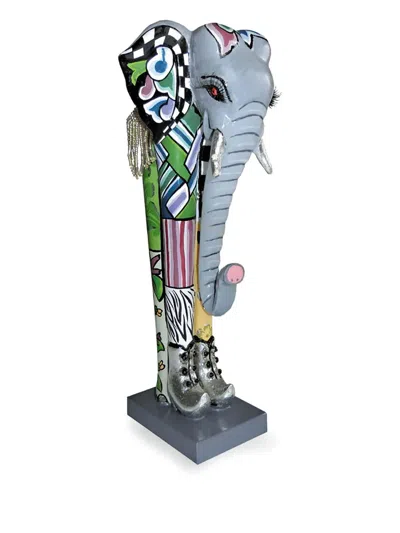 Toms Drag Elephant Boots Sculpture (30cm) In Blue