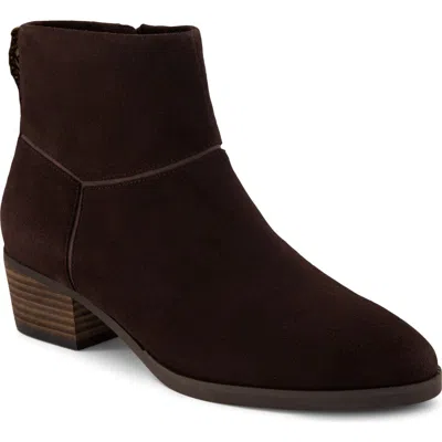 Toms Elia Leather Bootie In Brown