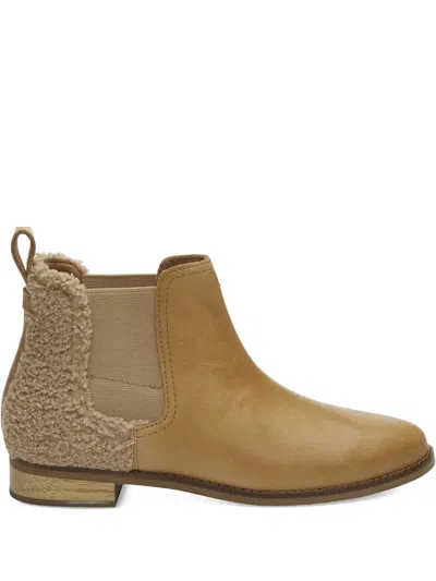 Toms Ella "beige" Shearling-panel Chelsea Boots In Brown