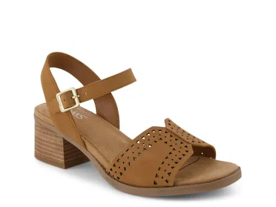 Toms Eloise Heeled Open Toe Sandal In Brown