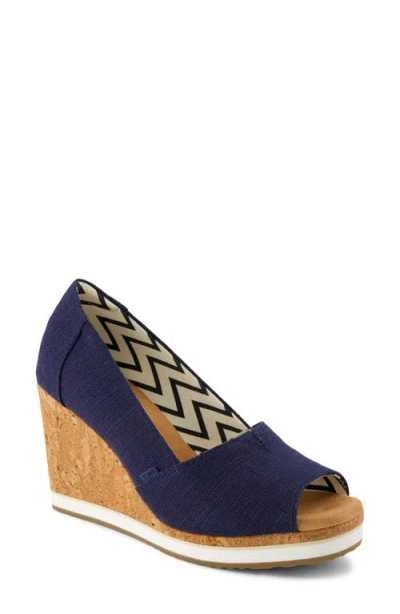 Toms Essential Wedge Pump In Blue