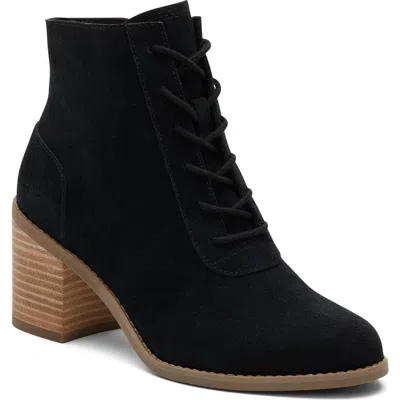 Toms Evelyn Lace-up Bootie In Black