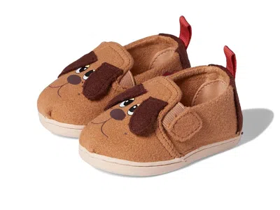 Toms Felt Pound Puppy Tiny Twin Gore Alpargata (toddler/little Kid) Kid's Shoes Doe : 9 Toddler M, Textil In Brown