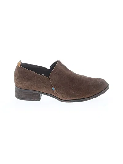 Pre-owned Toms Flats In Brown