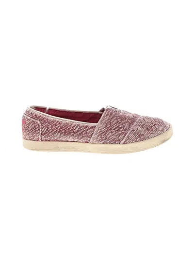 Pre-owned Toms Flats In Burgundy