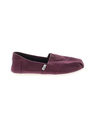 Pre-owned Toms Flats In Burgundy