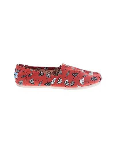 Pre-owned Toms Flats In Red