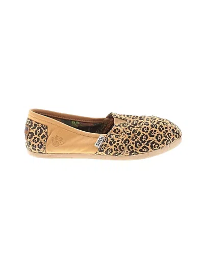 Pre-owned Toms Flats In Tan