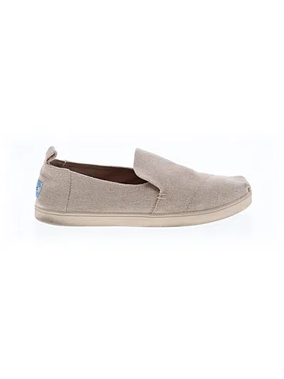 Pre-owned Toms Flats In Tan