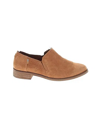 Pre-owned Toms Flats In Tan