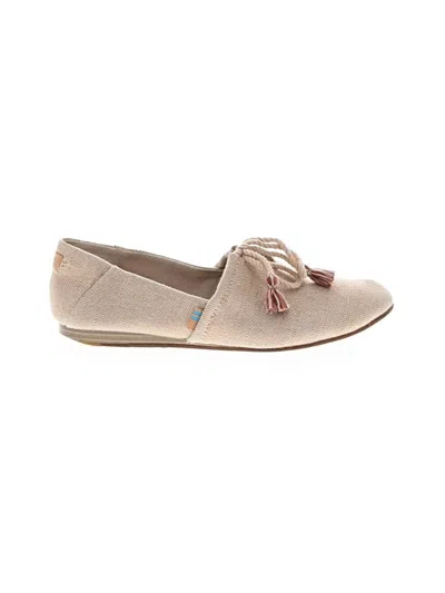 Pre-owned Toms Flats In Tan