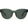Toms Florentin 52mm Cat Eye Sunglasses In Spruce Crystal/green Grey