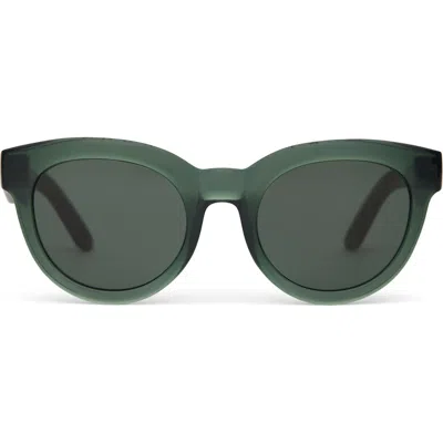 Toms Florentin 52mm Cat Eye Sunglasses In Spruce Crystal/green Grey