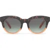 Toms Florentin 52mm Cat Eye Sunglasses In Tortoise Apricot Crystal Fade