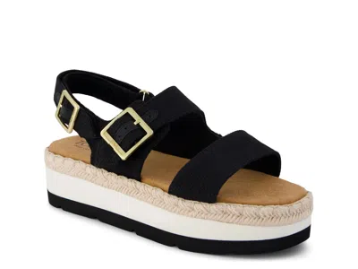 Toms Giana Espadrille Platform Sandal In Black