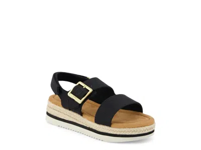 Toms Giana Espadrille Platform Sandal Kids' In Black