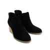 Toms Gwen 10021339 Boot Women Us 8.5 Black Suede Wedge Heel Ankle Bootie Zpo2356
