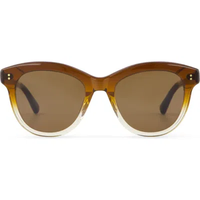 Toms Gwyneth 52mm Round Sunglasses In Cappuccino Champange Fade