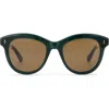 Toms Gwyneth 52mm Round Sunglasses In Sea Moss/solid Brown