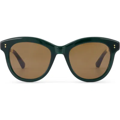 Toms Gwyneth 52mm Round Sunglasses In Sea Moss/solid Brown
