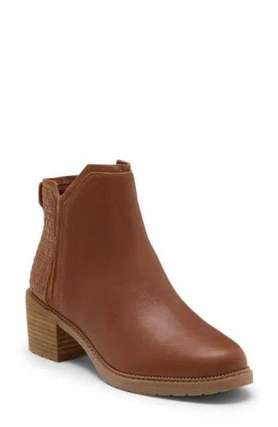 Toms Hailey Water Resistant Leather Bootie In Brown