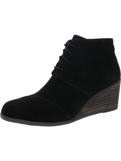 Toms Hyde Womens Suede Almond Toe Ankle Boots In Black