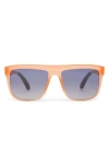 Toms Jett 58mm Shield Sunglasses In Peach Crystal Fade/blue