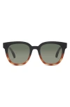 Toms Juniper 54mm Round Sunglasses In Matte Black Honey Tortoise
