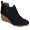 Toms Kallie 10016175-001 Boots Women's 7.5 Black Suede Wedge Heel Bootie Zpo684 (black,7.5)