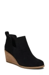 Toms Kallie Womens Suede Ankle Wedge Boots In Black