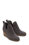 Toms Kallie Womens Faux Suede Slip On Wedge Boots In Grey