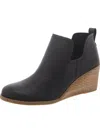 Toms Kallie Womens Suede Ankle Wedge Boots In Black
