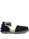 Toms Katalina "black" Lace-up Tassel Espadrilles In Black