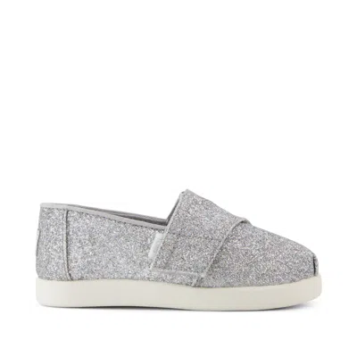 Toms Babies' Kid's Alpargata Classic Iridescent Glimmer Toddler Shoe In Silver