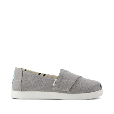 Toms Kid's Alpargata Classic Kids Shoe Drizzle Heritage Canvas In Gray