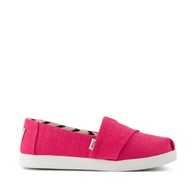 Toms Kid's Alpargata Classic Kids Shoe Fuchsia Heritage Canvas In Pink