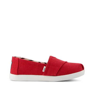 Toms Kid's Alpargata Classic Kids Shoe Heritage Canvas In Red
