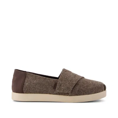 Toms Kid's Alpargata Classic Kids Shoe Hot Cocoa Herringbone In Brown
