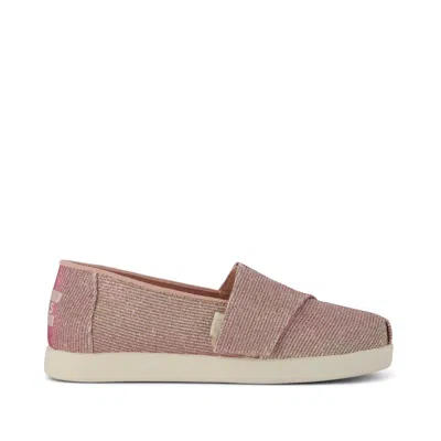 Toms Kid's Alpargata Classic Kids Shoe Rose Glitter Corduroy In Pink