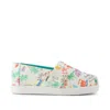 Toms Kid's Alpargata Classic Toddler Shoe Marshmallow White Sketchbook Print In Multi