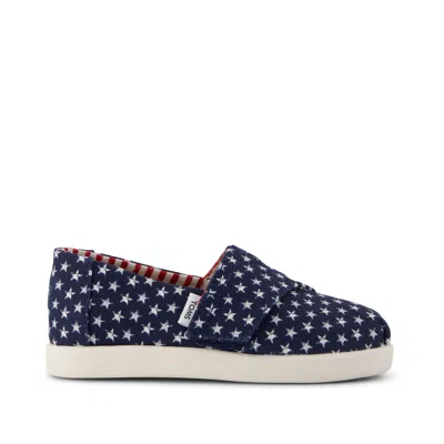 Toms Babies' Kid's Alpargata Classic Toddler Shoe Navy Stars Canvas In Animal Print