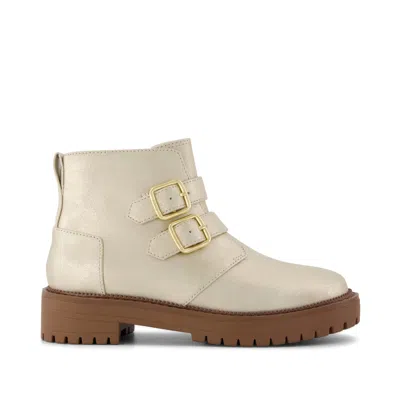 Toms Kid's Champagne Metallic Faux Leather Simone Kids Boot In Gold