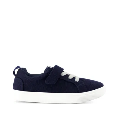 Toms Kid's Cruz Lace-up Navy Heritage Canvas Kids Sneaker In Blue