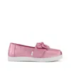 Toms Kid's Kids Shoe Alpargata Classic Kids Shoe Rose Metallic Twill/bow In Animal Print