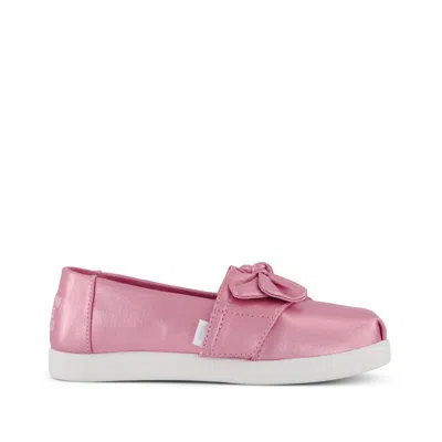Toms Kid's Kids Shoe Alpargata Classic Kids Shoe Rose Metallic Twill/bow In Animal Print