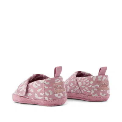 Toms Babies' Kid's Layette Alpargata Cosmic Pink Iridescent Leopard Toddler Crib Shoe In Multi