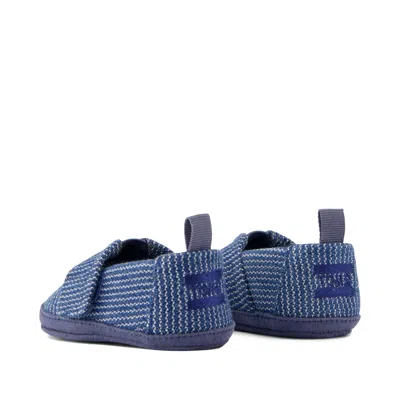 Toms Babies' Kid's Layette Alpargata Dark Sky Subtle Stripes Toddler Crib Shoe In Blue