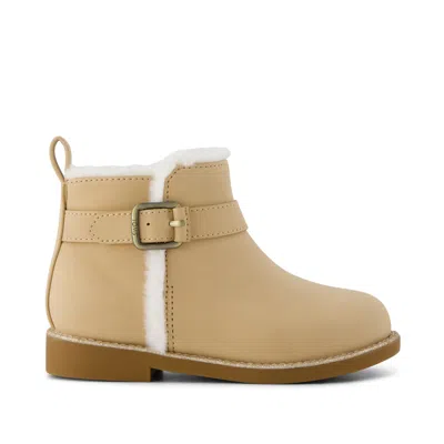 Toms Babies' Kid's Light Caramel Nubuck W/ Faux Fur Mia Toddler Boot In Brown