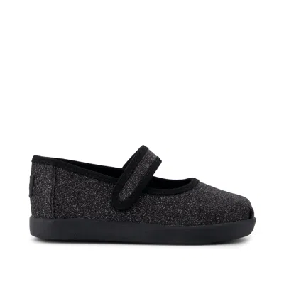 Toms Babies' Kid's Nora Mary Jane Iridescent Glimmer Toddler Shoe Flat In Black